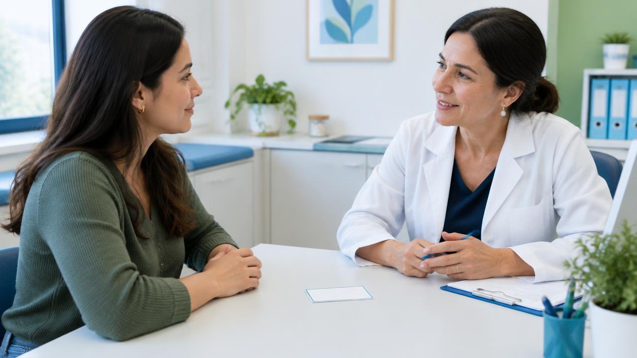 Imagem ilustrativa de conversa com ginecologista sobre HPV, vacinação e rastreamento do colo do útero